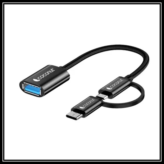 ADAPTER OTG USB 3.0- MICRO USB+TYPE C COCONUT OT05