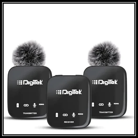 Digitek® DWM 101 Wireless Microphone System with ANC Noise Reduction, 360° Sound Capture, 100M Range